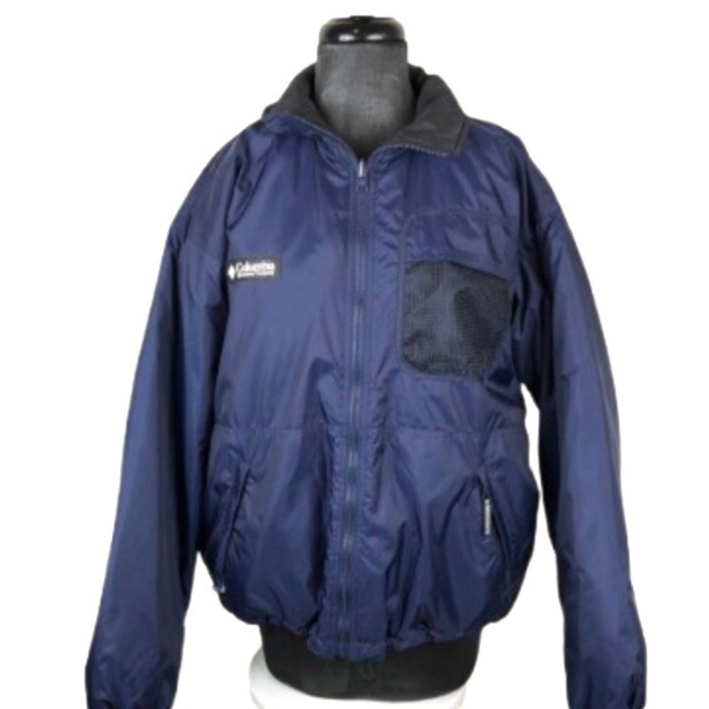 Columbia Jacket Blue Nylon Performance Wear Outdoor Insulated Size Medium